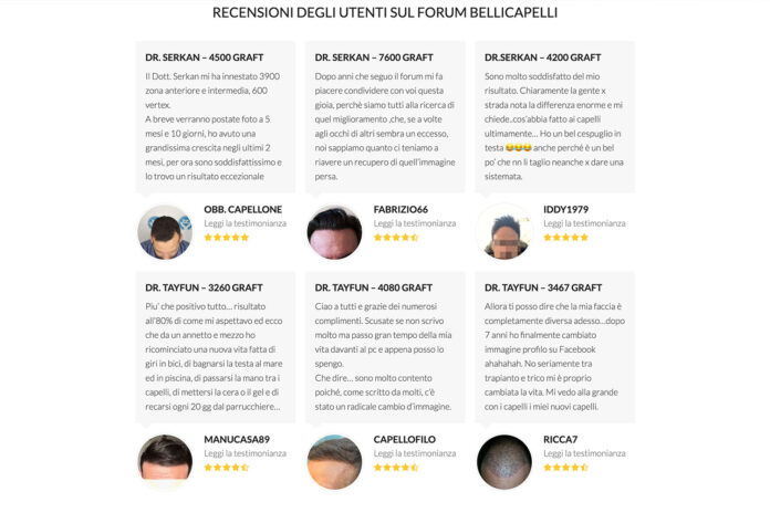 testimonianze trapianto capelli